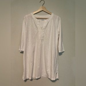 Boden white cotton embroidered tunic/coverup - US size 10/UK 14